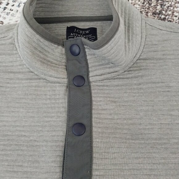 J. Crew Authentic Fleece 1/4 Button Pullover Men’s Large Polyester - Picture 5 of 6